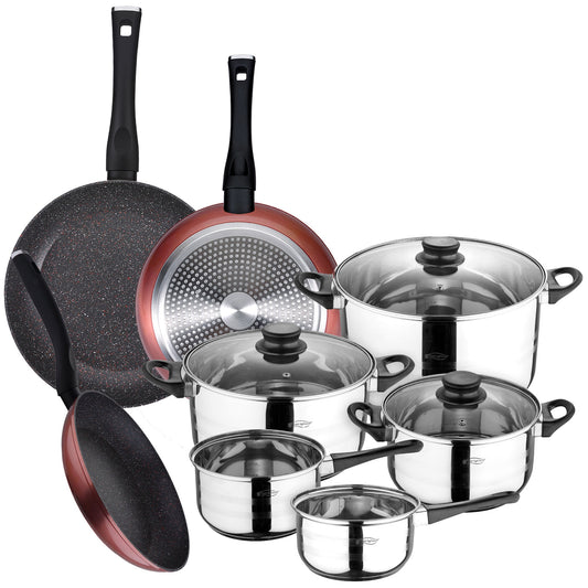 Pack de 3 Sartenes y Batería de Cocina 8 PIEZAS San Ignacio Cassel