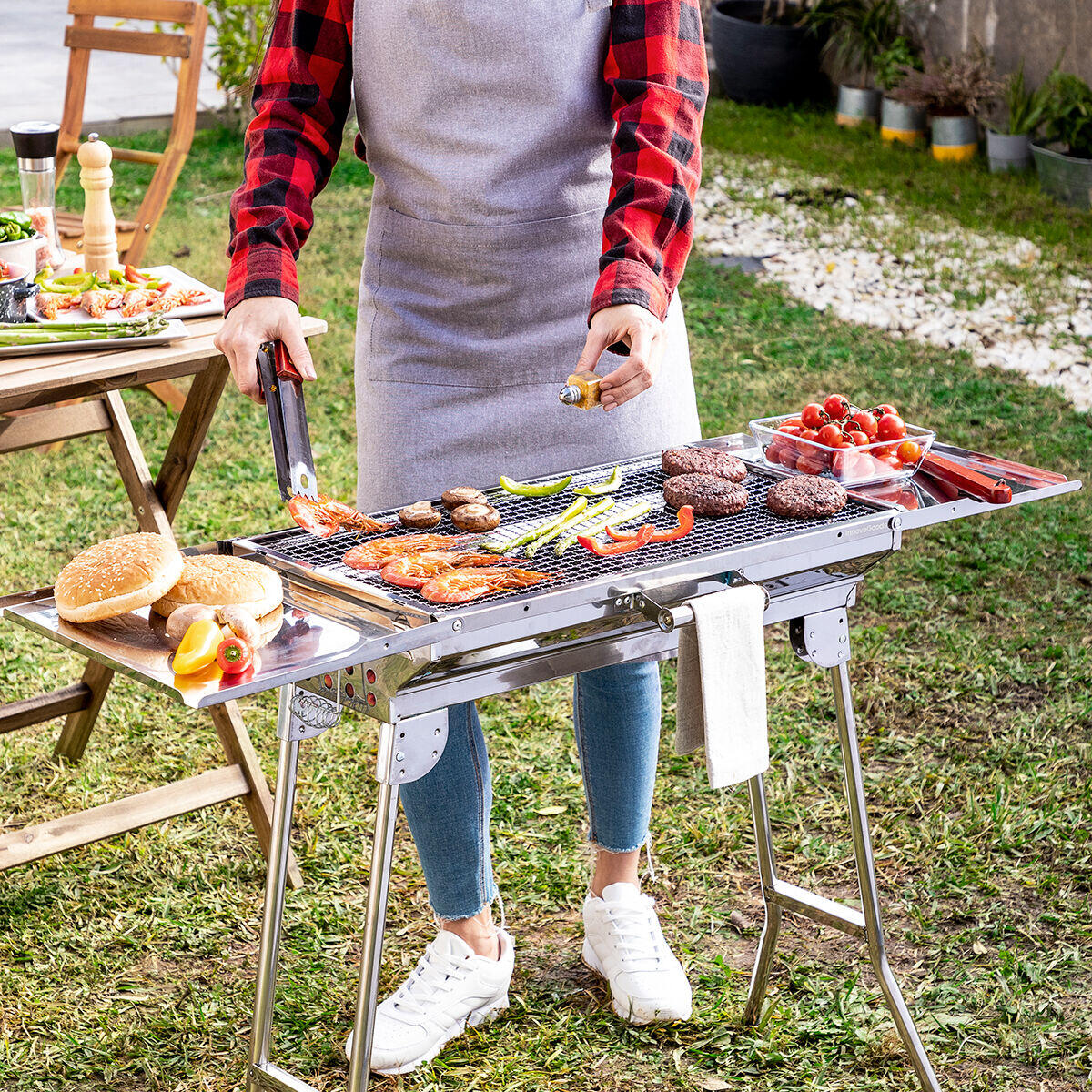 Barbacoa Plegable de Acero Inoxidable